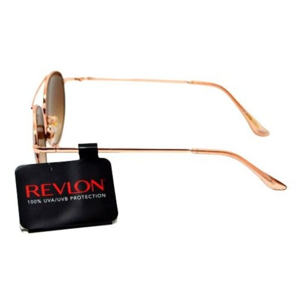 Womens Aviator Rose Gold Metal Sunglasses Foster Grant Revlon RVN 53 NEW - Picture 2 of 4